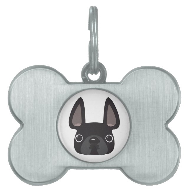 Fransk Bulldog-Hundbrickor ID-bricka Husdjur (Framsidan)