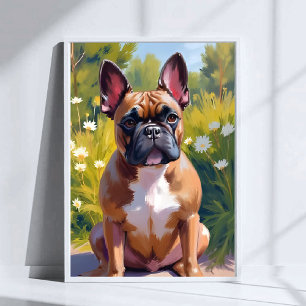 Fransk Bulldog Husdjur Målning Hund Konst Poster