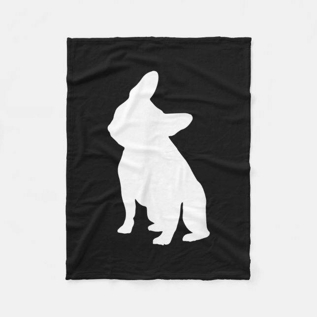 Fransk Bulldog huvud Lutningsapparat, frenchie Hea Fleecefilt (Framsidan)
