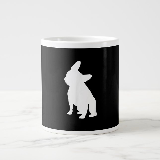 Fransk Bulldog huvud Lutningsapparat, frenchie Hea Jumbo Mugg (Framsidan)