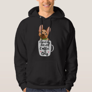 Fransk Bulldog i ett kaffe kopp hund mamma Hoodie