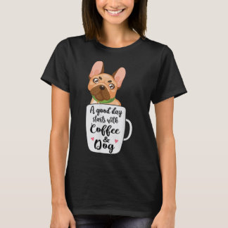 Fransk Bulldog i ett kaffe kopp hund mamma T Shirt