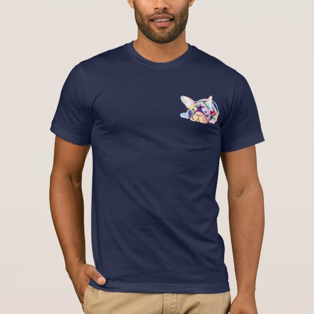 Fransk bulldog i färger t shirt (Framsida)
