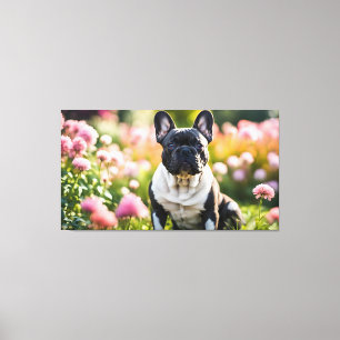 Fransk Bulldog i Garden Canvastryck