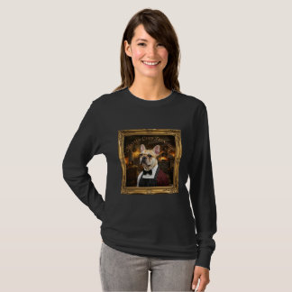 Fransk Bulldog i Guldram Långärmad T-Shirt