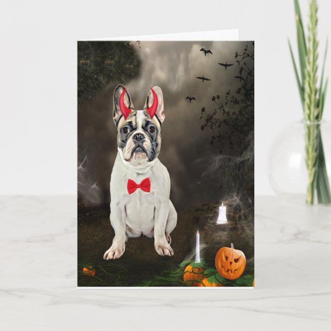 Fransk Bulldog i Halloween-dräkt  Kort (Framsida)