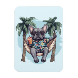 Fransk Bulldog I Hawaiiansk Top Magnet