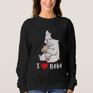 Fransk Bulldog I Kärlek Boba Bubble Mjölk Tea Hund T Shirt