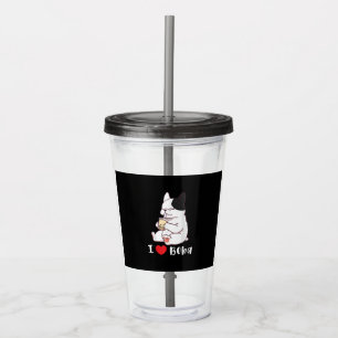 Fransk Bulldog I Kärlek Boba Bubble Mjölk Tea Hund Take Away Mugg
