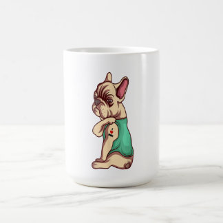 Fransk Bulldog I Kärlek Mamma Tattoo Funny Kaffemugg