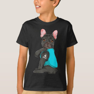 Fransk Bulldog I Kärlek Pappa Tattoapparel, Hund P T Shirt