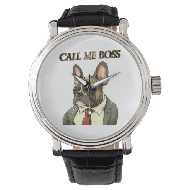 Fransk Bulldog i Kostym Armbandsur (Framsida)
