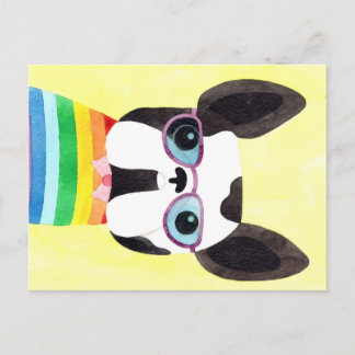 Fransk Bulldog i Rainbow T-shirt Vykort