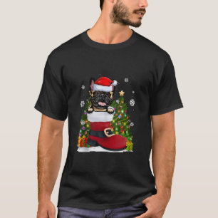 Fransk Bulldog i Shoe Santa Hat Ugly Christma T Shirt