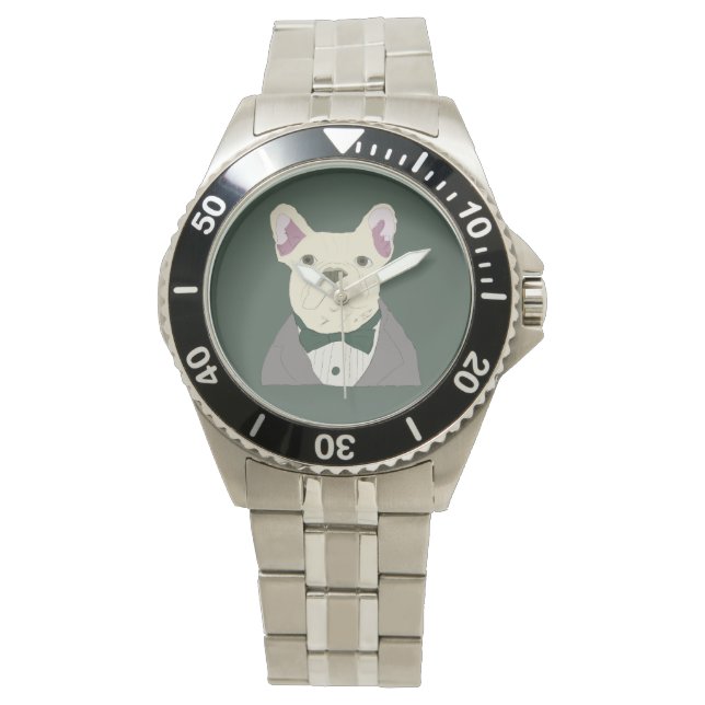 Fransk Bulldog i smoking Armbandsur (Framsida)