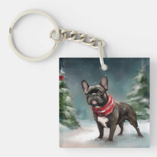 Fransk Bulldog i Snö jul