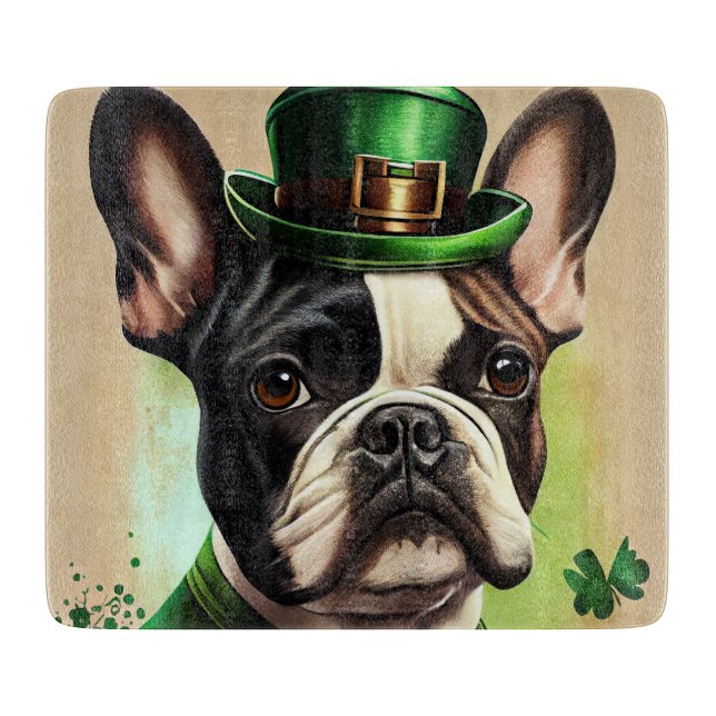 Fransk Bulldog i St. Patrick Dress (Framsidan)