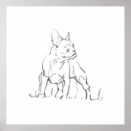 Fransk Bulldog Illustration - Hundmamma Poster