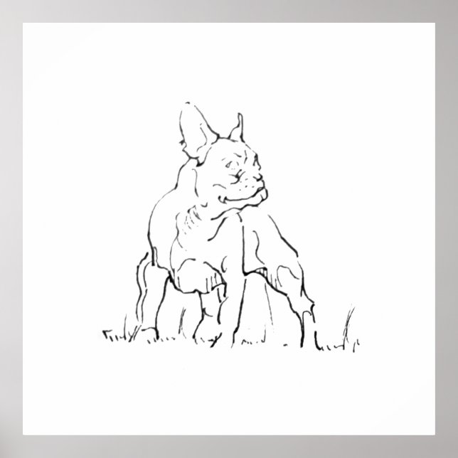 Fransk Bulldog Illustration - Hundmamma Poster (Framsidan)