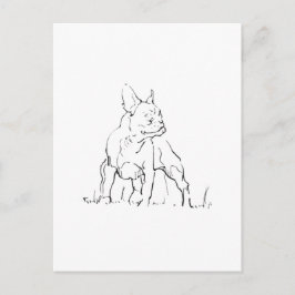 Fransk Bulldog Illustration - Hundmamma Vykort