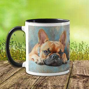 Fransk Bulldog Impressionistisk Porträtt Mugg