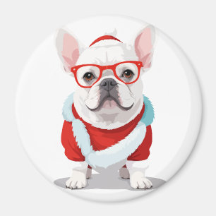 Fransk Bulldog in Santa Costume Adsible Funny Art Magnet