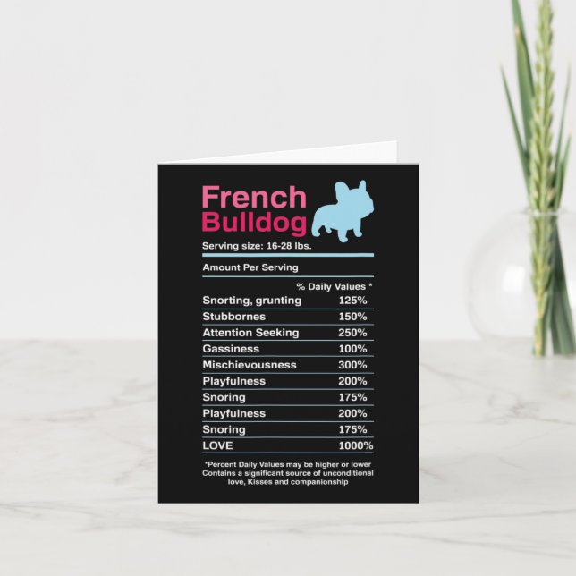 Fransk Bulldog Ingredient Lists Kort (Framsida)