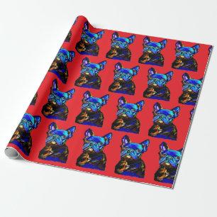 Fransk Bulldog Inpackningspapper Presentpapper