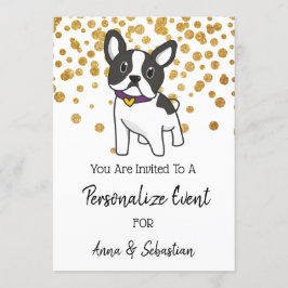 *~* Fransk Bulldog Invitation Fransk Bulldogg Söt Inbjudningar