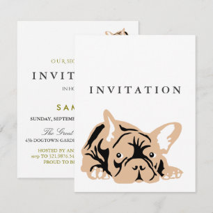 Fransk Bulldog Invitation Inbjudningar