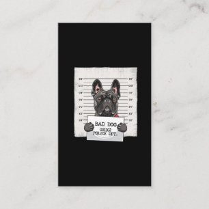 Fransk Bulldog Jail Mugg Stubborn Puppy Visitkort