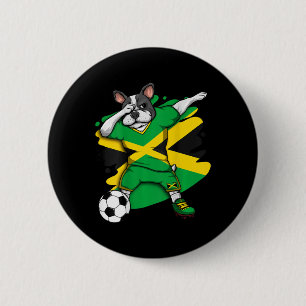 Fransk Bulldog Jamaica Soccer Fläkt Jersey Footbal Knapp