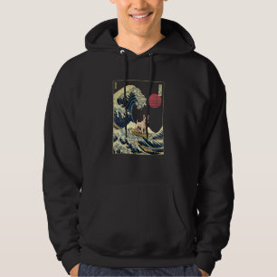 Fransk Bulldog Japanska Kanagawa-vågen Surf Dog 1 Hoodie