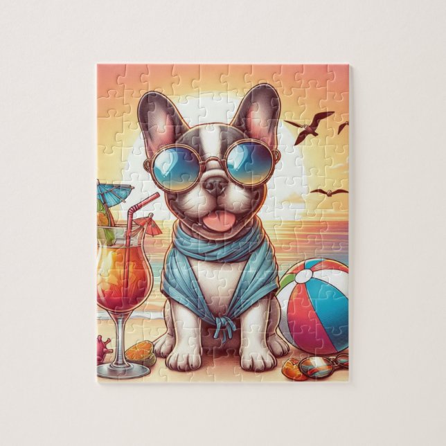 Fransk Bulldog Jigszle Puzzle Pussel (Vertikal)