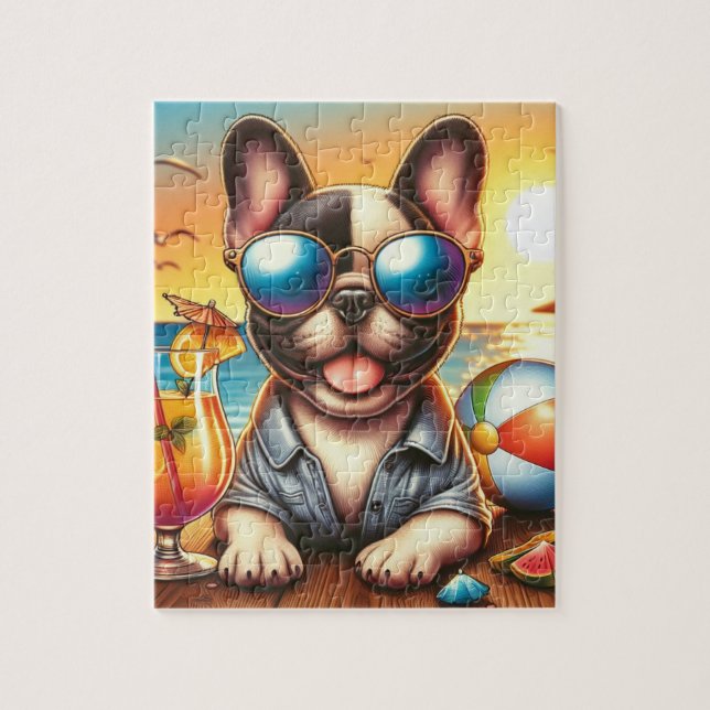 Fransk Bulldog Jigszle Puzzle Pussel (Vertikal)