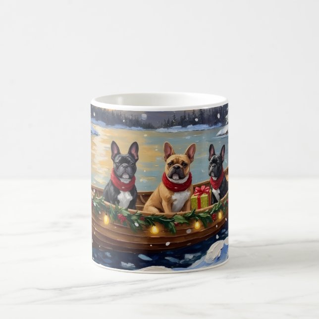 Fransk Bulldog Jul Båt Semester Kaffemugg (Center)