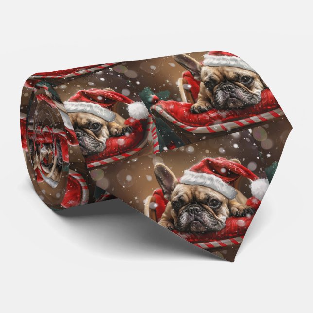 Fransk Bulldog Jul Festive Slips (Rullad)