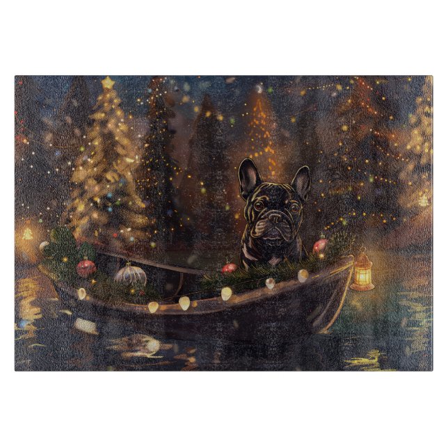 Fransk Bulldog Jul Festlig Resa (Framsidan)