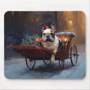 Fransk Bulldog Jul Festlig Säsong Musmatta