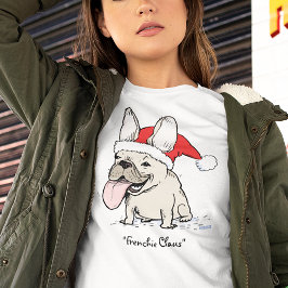 Fransk Bulldog jul Frenchie Hund Jultomten T Shirt