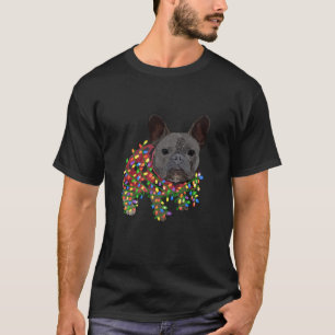 Fransk Bulldog jul Frenchie Rolig hund Santa Santa T Shirt