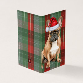 Fransk Bulldog Jul Grönt Red Helgdag Play Kort