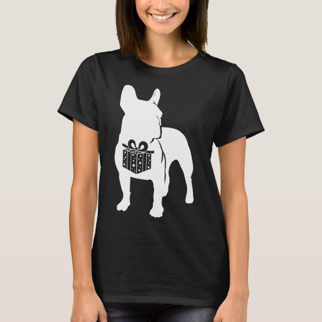 Fransk Bulldog jul Hund Frenchie T Shirt (Framsida)