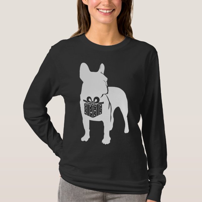 Fransk Bulldog jul Hund Frenchie T Shirt (Framsida)