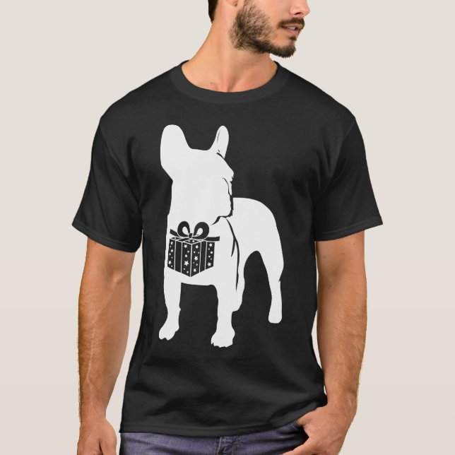Fransk Bulldog jul Hund Frenchie T Shirt (Framsida)
