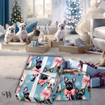 Fransk Bulldog jul Joy Presentpapper<br><div class="desc">Sprid glädje och helgdag med vår moderna pastel "Fransk Bulldog Jul Joy" som täcker papper samling. Med lovvärd Fransk Bulldog-valpar som firar jul i en söt pastel-rosa och en blå julklapp, vilket gör att du får lite beröm till din ge. Perfekt för hundälskare och Fransk Bulldog-entusiaster tittar att göra denna...</div>