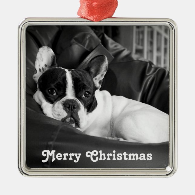 Fransk Bulldog Jul Ornament Personlig (Framsidan)
