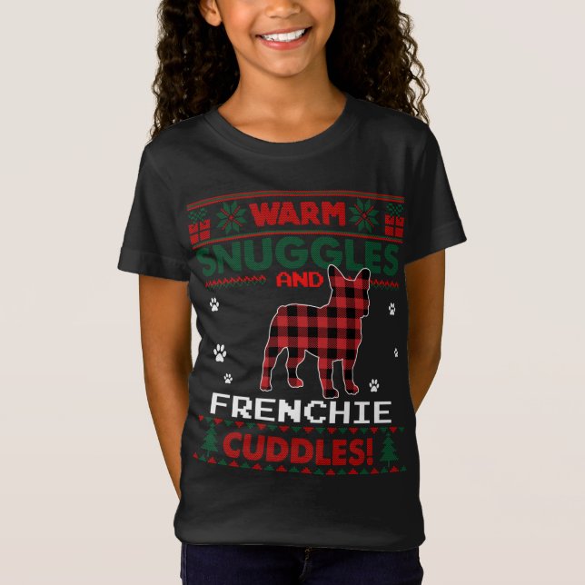 Fransk Bulldog jul Pajama Ugly jul Swe T Shirt (Framsida)
