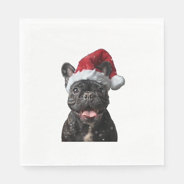 Fransk Bulldog-jul Pappersservett (Framsidan)