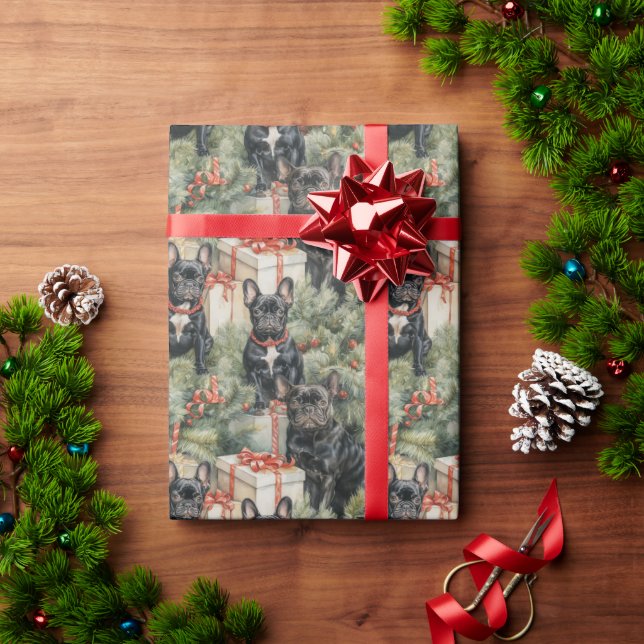 Fransk Bulldog-jul Presentpapper (Julgåva)